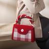 Plaid Red Wedding Bag 2024 New Model Niche High-end Bridal Bag for Women Stylish Crossbody Handbag