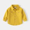 Boy Baby Shirt Lapel Long-sleeved Cotton Shirt Comfortable Casual Handsome Trend Lapel Shirt Kids Clothes
