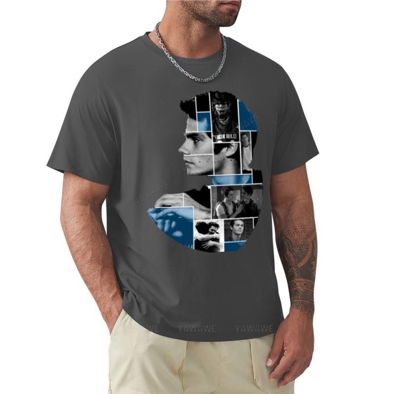 Dylan Obrien Squares Tshirt Quickdrying Tshirt Anime Clothes Fitted T Shirts For Unisex Teenagers Black Tshirt Summer