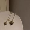 Exquisite and high-end~ Super flash zircon asymmetric love metal earrings, French high-end design niche temperament