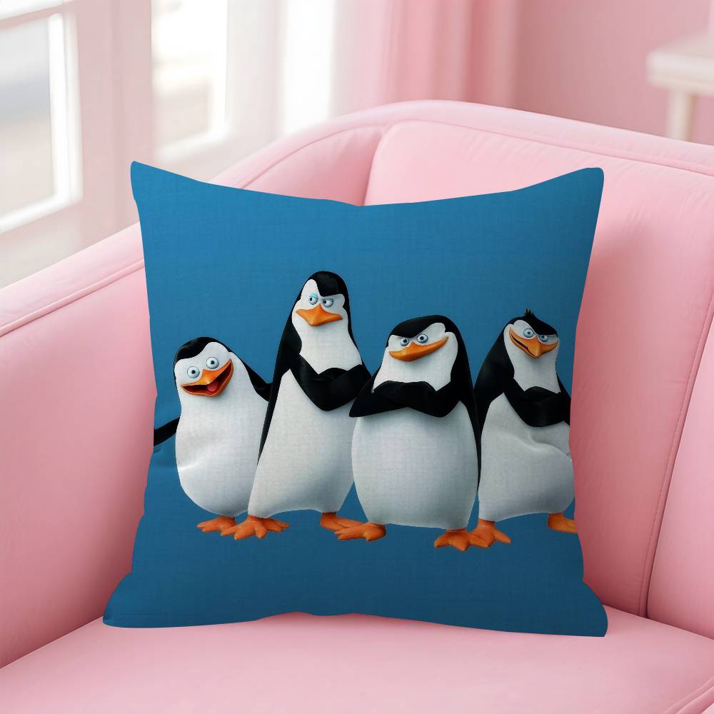 Klassisches Anime Die P-Pinguine von M-Madagascar Kissenbezug Sofakissenbezug Heimzimmer Dekoration Kindergeschenk