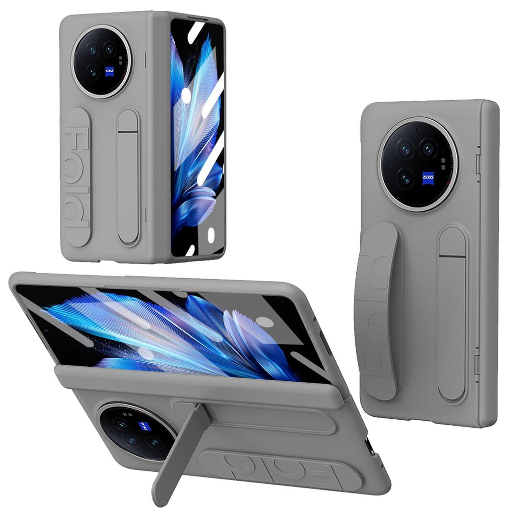 Etui na vivo X Fold3 z podstawką, opaską na nadgarstek, poliwęglanowa osłona na telefon z folią ze szkła hartowanego