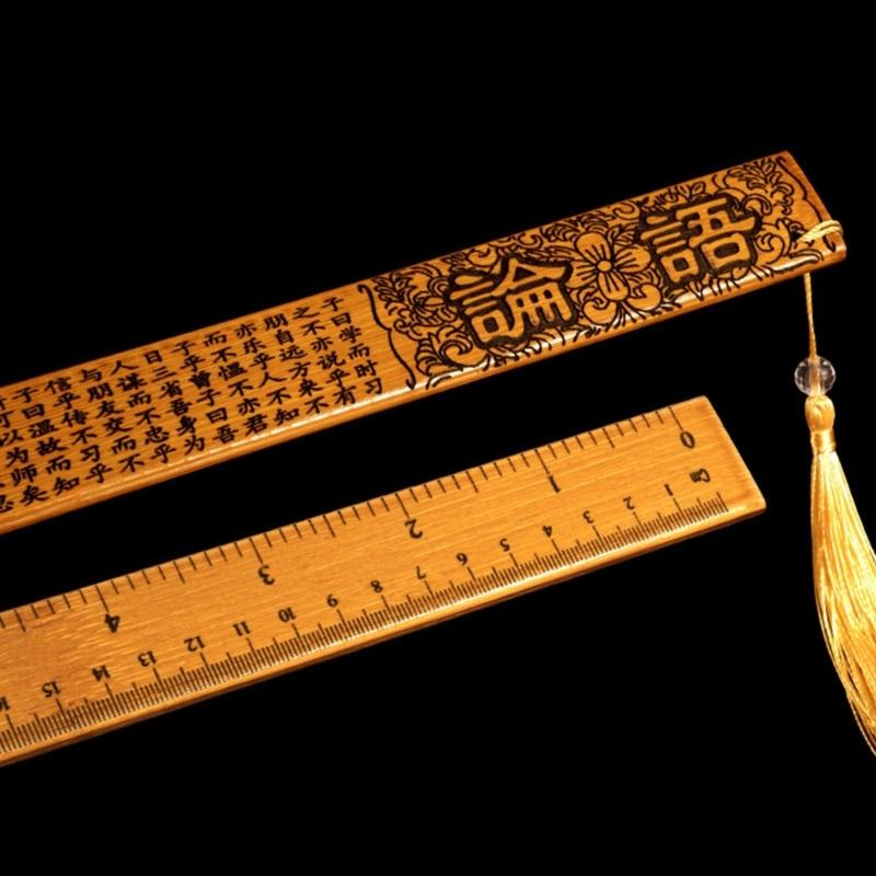 Natural Wooden Teacher Ruler For School Use Accurate Grading Scale Crafted From Sustainable Bamboo Material