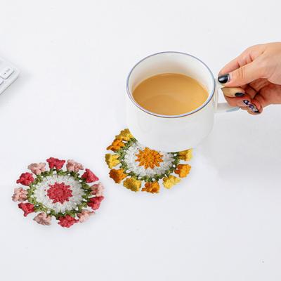 Sottobicchieri all'Uncinetto Fiori di Mughetto Sottobicchiere Resistente al Calore per Caffè Tè 4,7" Tappetino Decorativo Fatto a Mano per Bevande Decorazione per la Casa