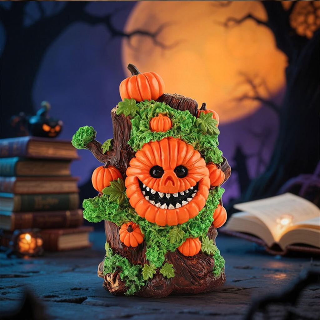 Halloween Pumpkin Head Tree Spirit Ornament Creative Desktop Resin Trendy Atmosphere Decoration Gift Ornament