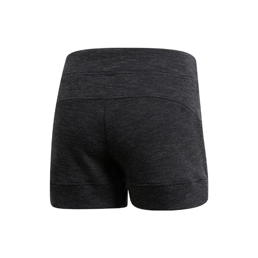 adidas Solid Color Breathable Drawstring Knitted Casual Shorts Women Shorts Black FI4099