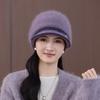 Elegant Beret Women's Autumn and Winter Double-layer Wool Hat Thermal Ear Protection Mother Knitted Hat