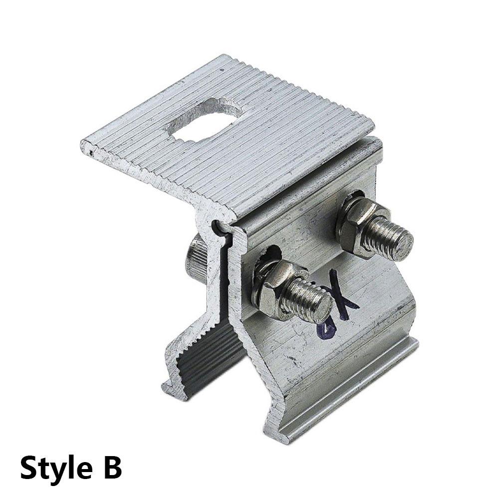 1Pcs Silver Solar Panel Clamp Anodized Photovoltaic Fixing Clip  for Off Grid Solar Power System