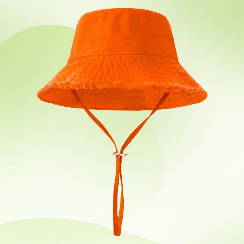 Raw Edge Red Bucket Hat Women's Summer Versatile Thin Big Brim Showing Small Face Outdoor Basin Hat Tide