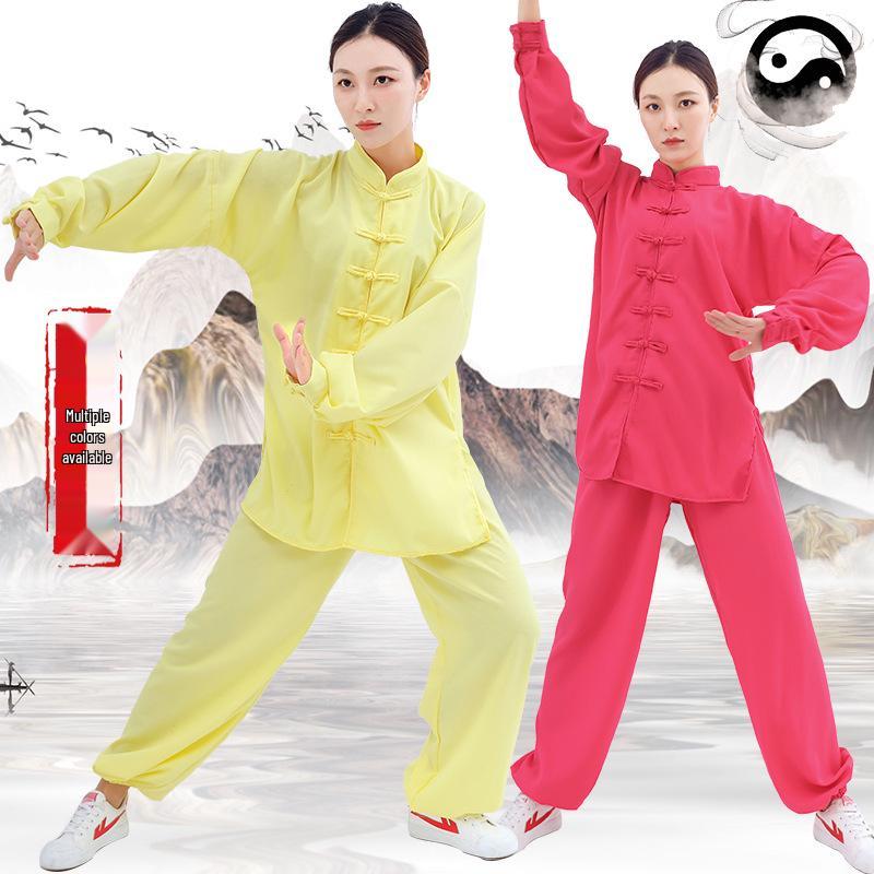 Men's and Women's Bamboo Linen Tai Chi Suit - Long Sleeve Morning Exercise and Performance Wear