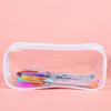 4 PCS Clear PVC Pencil Case School Exam Make Up Bag Travel Zip Pouch Zippered Clear Bag