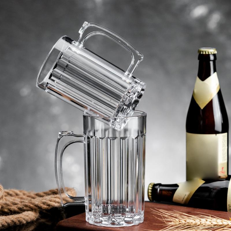 1Pcs 400Ml/600Ml Creative Transparent Acrylic Water Cup Large Capacity Anti-Fall Beer Cup Home Office Bar Tea Juice Coffee Mugs