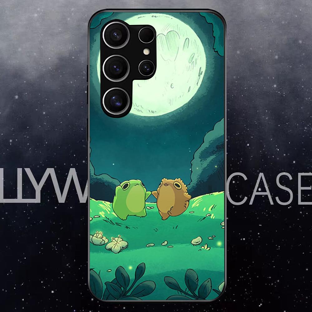 

Cute Frog Phone Case For Samsung S25 Edge Ultra S23 S22 S21 S20 Ultra Plus S24 Fe A54 A53 A25 Glass Cover Samsung S23