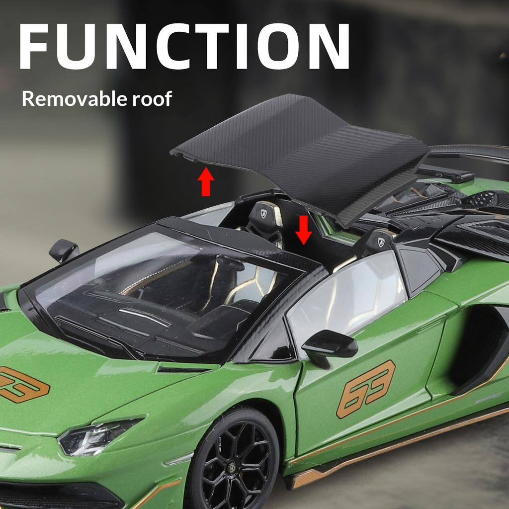 1/24 Metall-Druckguss Lambor SVJ63 Supersportwagen Modellspielzeug für Jungen und Mädchen