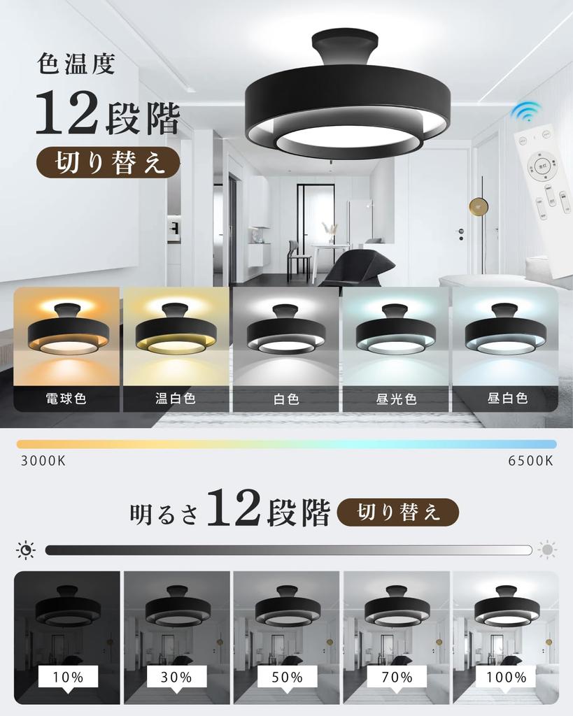 Ceiling Light LED Lighting Fixture 6 Tatami 8 Tatami 30W 5000LM LED Light Indirect Lighting 12 Levels Dimming Color Adjustment Remote Control Night