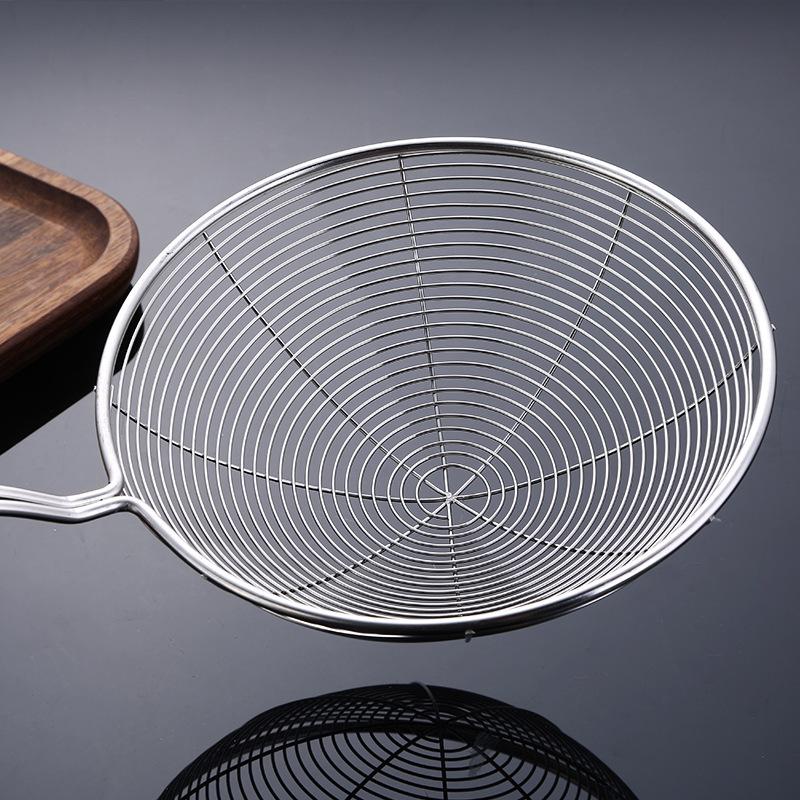 Stainless Steel Oil Frying Spoon Colander Mesh Strainer Round Net Filter Scoop Noodles Dumpling Sieve for Kitchen Accessories
