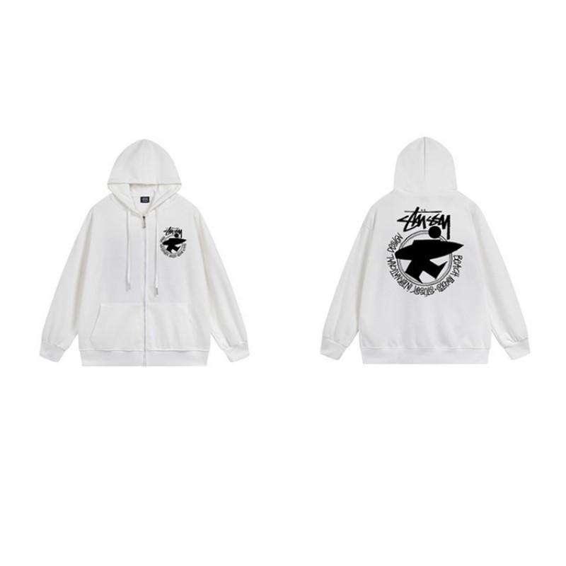 Mens Hooded Zip-Up Fleece-Lined Sweatshirt With Letter Print Casual Oversized Pullover Winter Jacket