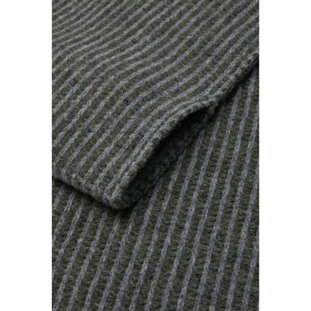 Series Two Tone Slit Knit Scarf  Ssajx25641gyx 