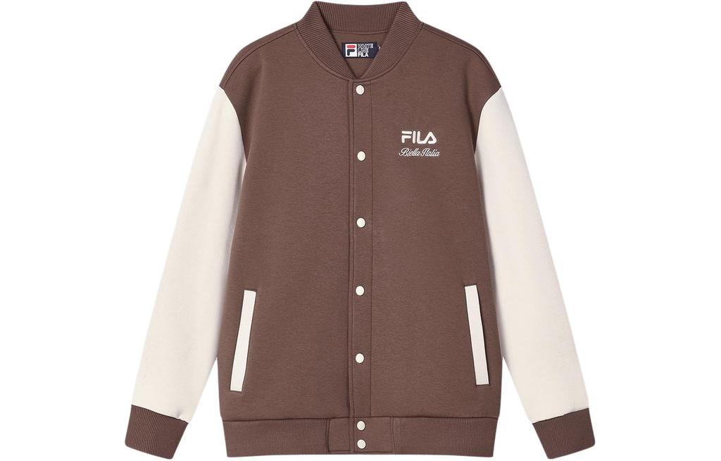Men's Coat FILA Baseball Jacket Coat Men's Dried Milk Umber