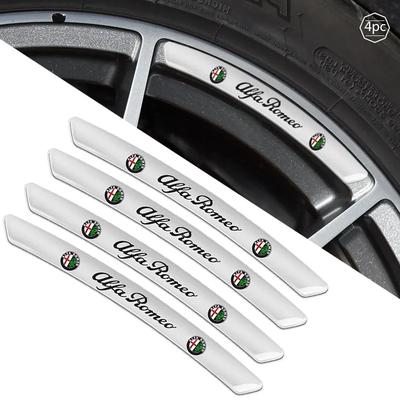 4pcs Car Styling Wheel Aluminum Sticker Auto Stickers for Alfa Romeo Giulia Stelvio Brera 147 156 159 166 Giulietta Mito Tonale