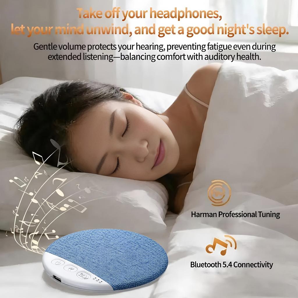 Wireless Pillow Speaker Bluetooth 5.4 Sleep Aid 360° Surround Sound HIFI Stereo Private Audio No Disturb Partner for Bed Side Sl