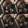 Hong Kong High-end Droplet Shaped Necklace, Earring, and Bracelet Set Suitable for Weddings, Banquets, and Parties