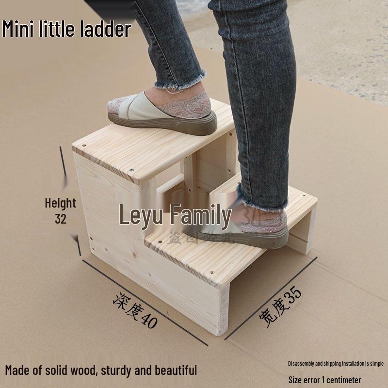 Compact Folding Solid Wood Step Stool & Ladder for Home Use