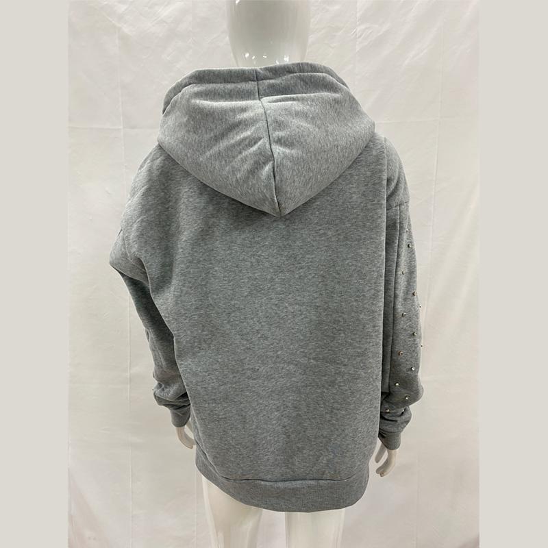 Europäischer und amerikanischer Y2K Casual-Trend einfarbig High Street Strickjacke Sweatshirt