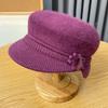 Rabbit Fur Fisherman Hat for Women, Winter Warm Pullover Knitted Hat for the Elderly, Cold-proof Mom Hat, Sun-shading Duckbill Cap