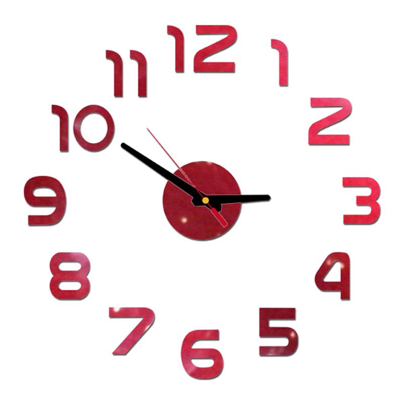 Wanduhr Rahmenlos Digitale Wanduhren DIY Acryl Wandaufkleber Quarz Leise Uhr für Zuhause Büro Wanddeko Horloge Murale