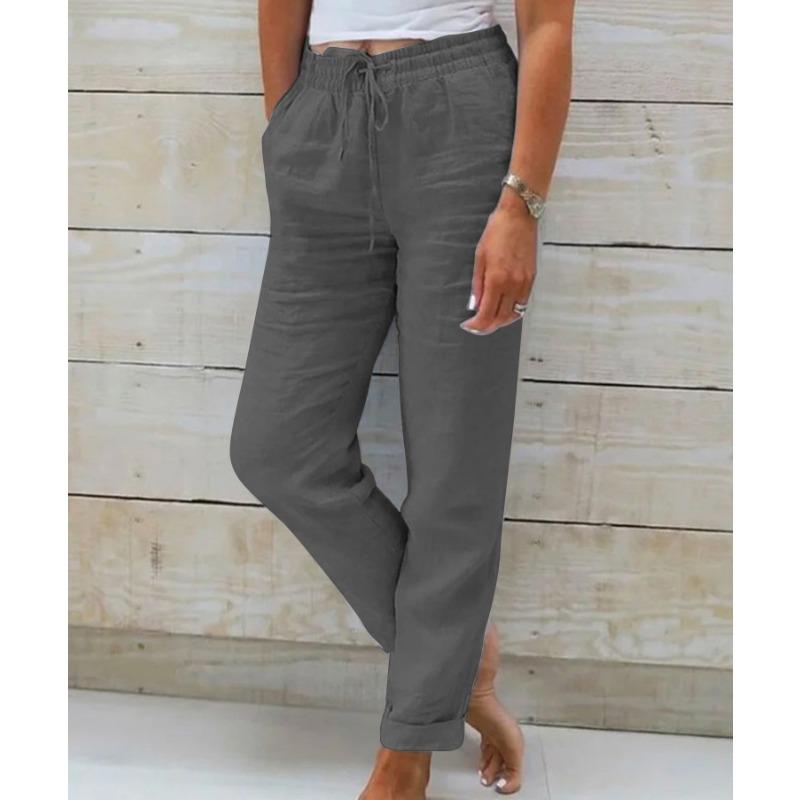 IHUASU Damenmode, lässig, einfarbig, bedruckt, Hosen und Caprihosen