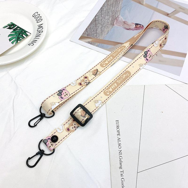 Oblique Span Mobile Phone Lanyard Adjustable Cartoon Silicone Change Bag Lanyard Card Sleeve Record Label Lanyard Lanyard