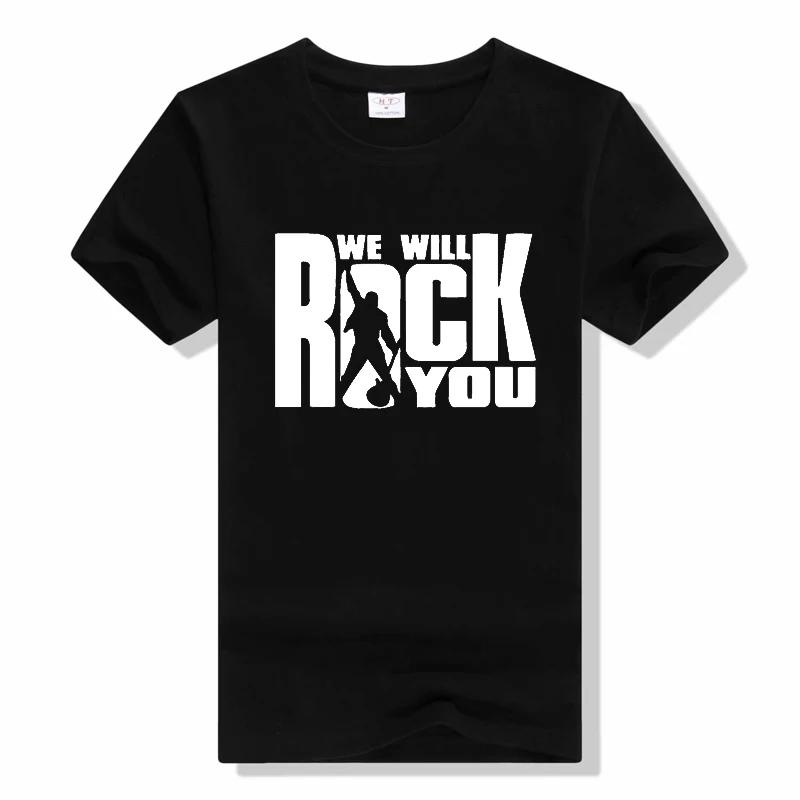Glitter Rock Band Queen t shirt summer tops streetwear o-neck aesthetic t-shirt punk top tee Short Sleeves cotton T-shirts