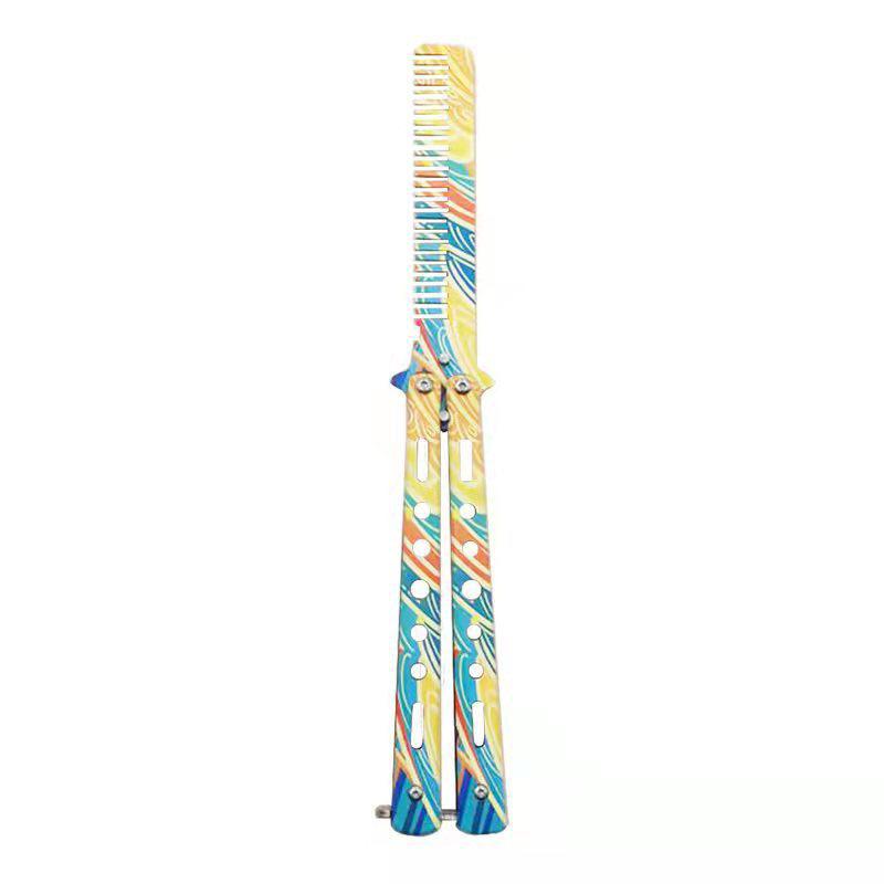 Unsharpened Folding Butterfly Practice Comb for Outdoor Camping