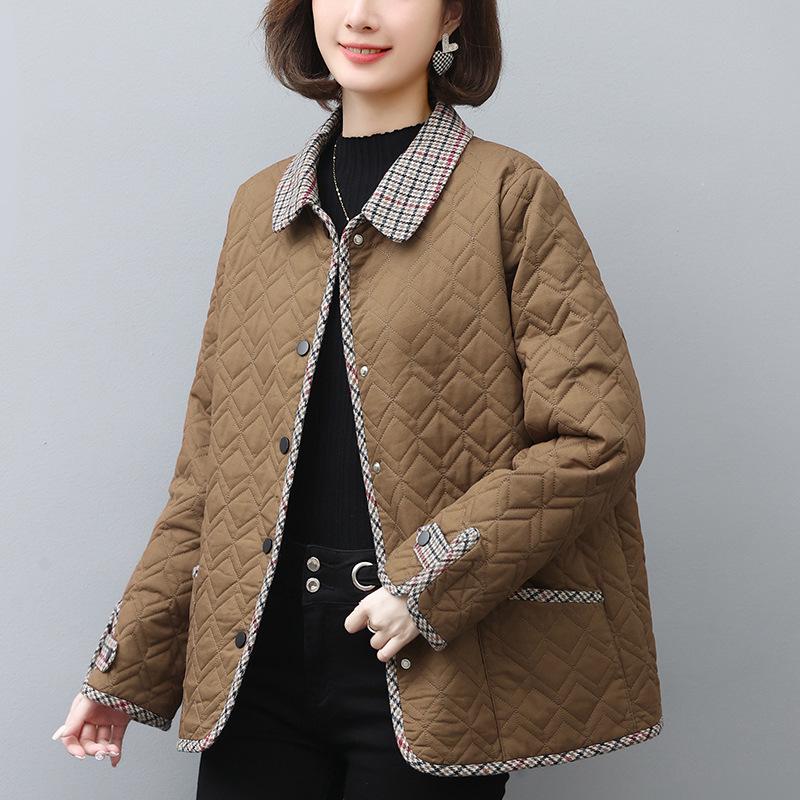 Mom's 2024 Fashionable Winter Cotton Coat for Middle-aged Women - Loose, Lightweight, and Padded Jacket