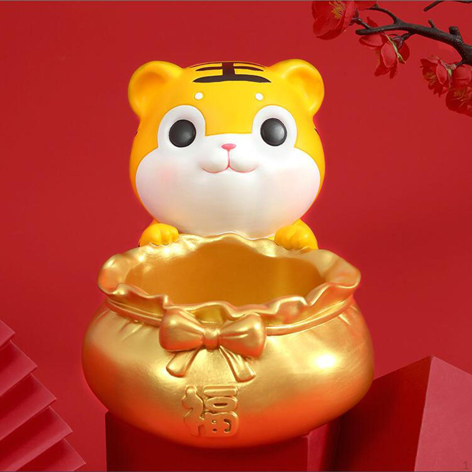 

Sculpture with Resin Animal Figurine Desk Organizer Candy Holder Container for Tabletop Living Room