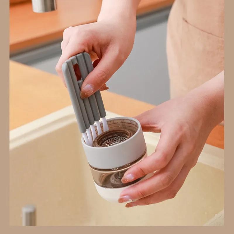 1 Multi-function Cup Cover Brush Keyboard Gap Brush Air Mat Comb Cleaning Brush Bottle Cap Groove Gap Brush