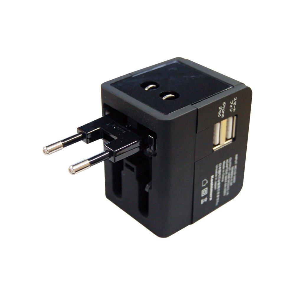 Kashimura International Adapter Plug, A/C/O/BF Type, 2 USB 2.1A, NTI-153