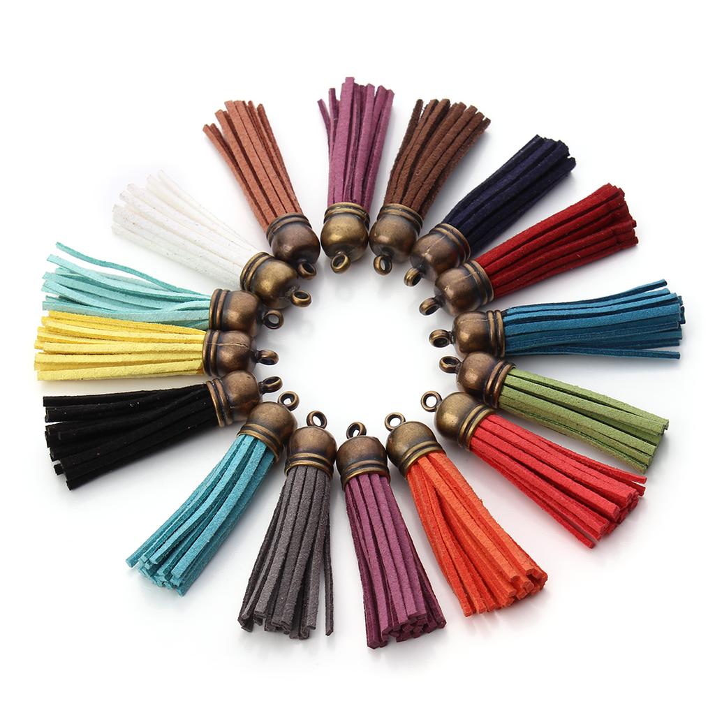 10-20pcs 30/55mm Leather Tassels Vintage Korean Velvet Tassel Fringe For DIY Jewelry Making Crafts Keychain Supplies Accessories