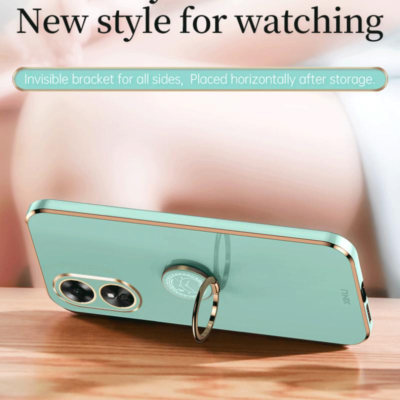 Držák pokovovacího kroužku Silikonové pouzdro odolné proti nárazům pro OPPO A17 Oppo A17K A17 4G kryt telefonu