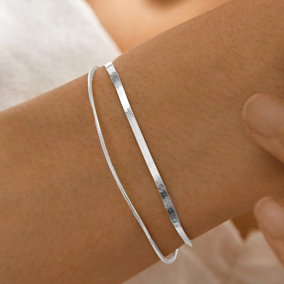 Double Layer Snake Chain Bracelet For Women Elegant Fashion Jewelry Versatile Accessory Exquisite Gift For Her