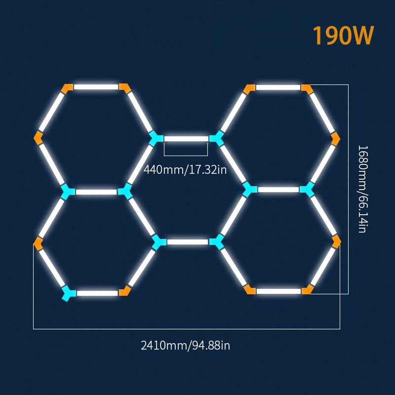 Honeycomb Led Lights Garage Light Ceiling Lighting AC85-265V Garage LED Tube Lights Hexagon For Auto Car Body Repair Workshop
