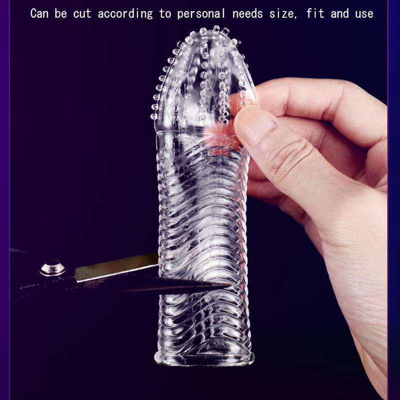 MELEON Wiederverwendbare Kondome für den Penis, Penisverlängerung, Ärmel, Spermasperre, Penisring, Dildo-Abdeckung, Sexspielzeug für Männer, Verzögerung der Ejakulation