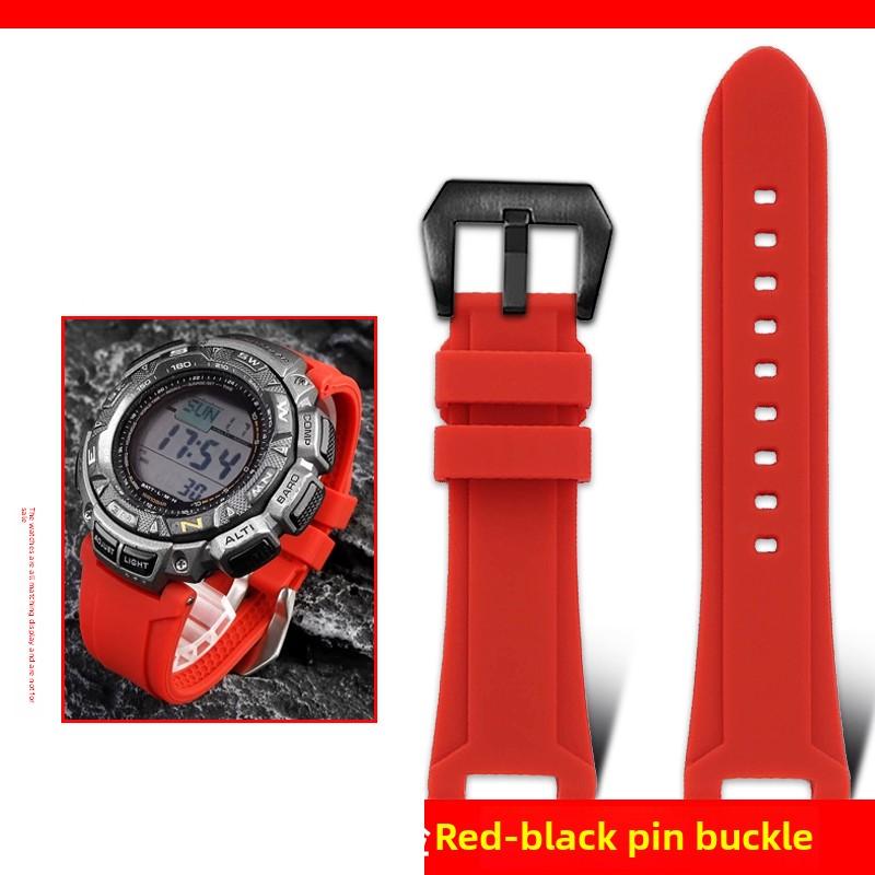 Lightweight Titanium Strap For Casio Watch Protrek PRG-240 PRG-130Y PRW-1500 Concave End Metal Bracelet Men Silicone Rubber Band