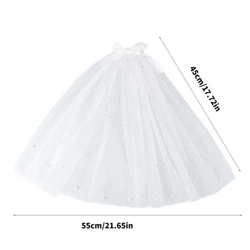 Bride Headpiece Veils Mantilla Bride Headwear Mantilla Gorgeous Veils Studded Pearls Mantilla for School Play Accessories