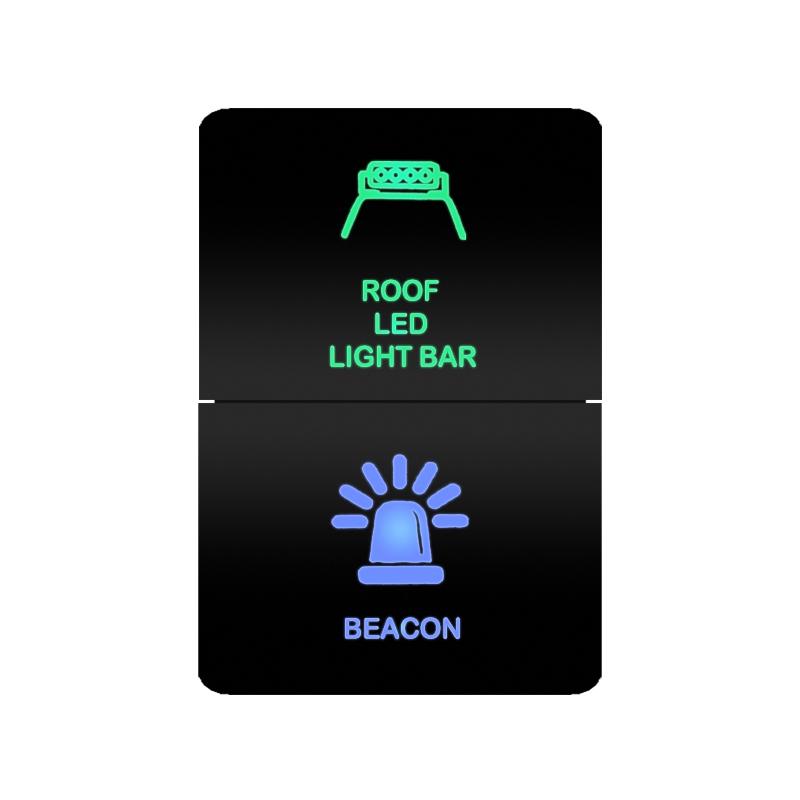 12V Green Blue Light Dual Button Switch ON OFF /Momentary Push Switch For Toyota 4Runner FJ Cruiser Landcruiser Camry RAV4 Prado Relays 5