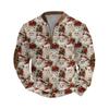 Men's Casual Christmas-printed Semi-zipper Retro Long-sleeved Sweatshirt