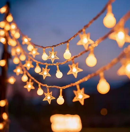 LED Solar String Lights: Outdoor Camping & Courtyard Tent Decor with Colored Bulb