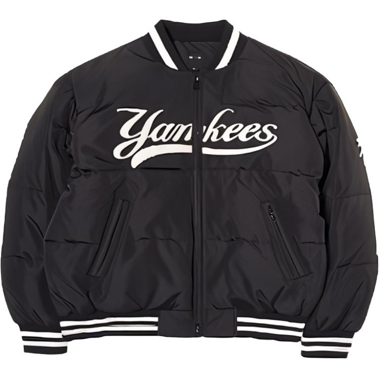 

Новая бейсбольная куртка MLB Varsity с надписью курсивом спереди, короткая, на пуху, унисекс, черная 3ADJV0346-50BKS S