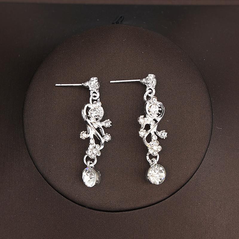 

Korean Style Bridal Crown Three Piece Headdress Wedding Dress Birthday Hair Accessories Wedding Dress Accessories Necklace Earrings